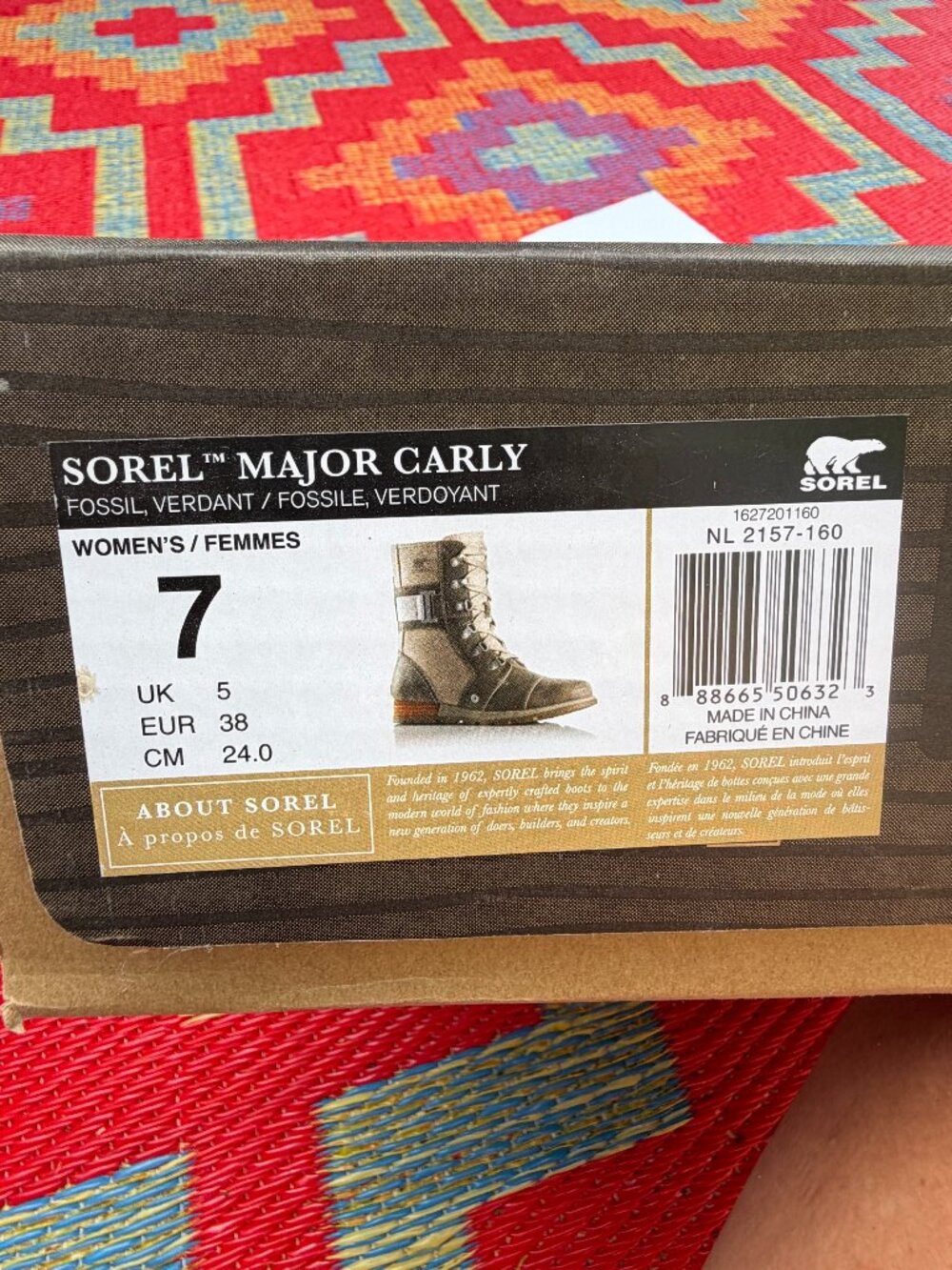 Sorel Major Carly Boots Fossil Verdant Combat Military Lace-Up | Women's Size 7 - Picture 4 of 14
